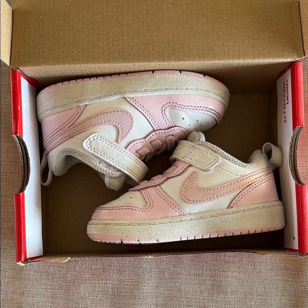Nike Kids Pink and White Sneakers